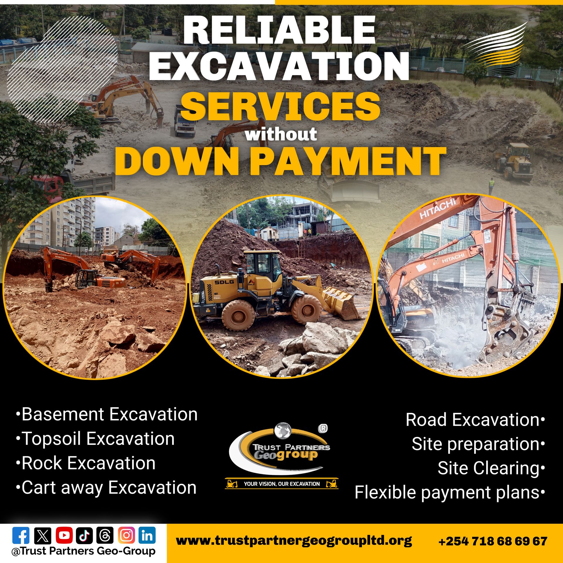 Trust Partners Geo-Group exclusive Excavation offers with no down payments
