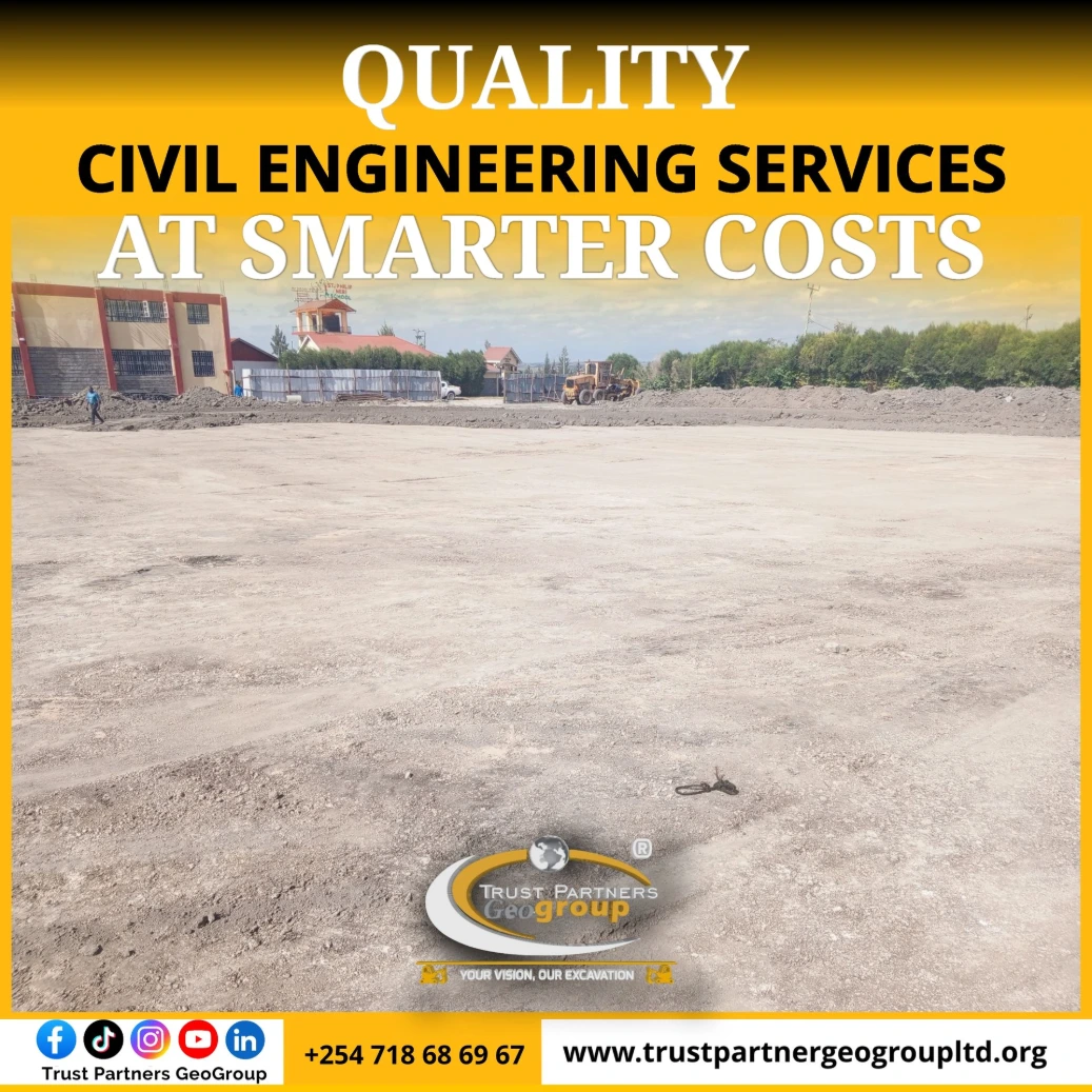 Backfilling | Leveling | Compaction | Trust Partners Geo-Group Football pitch excavation, backfilling and leveling in Kenya