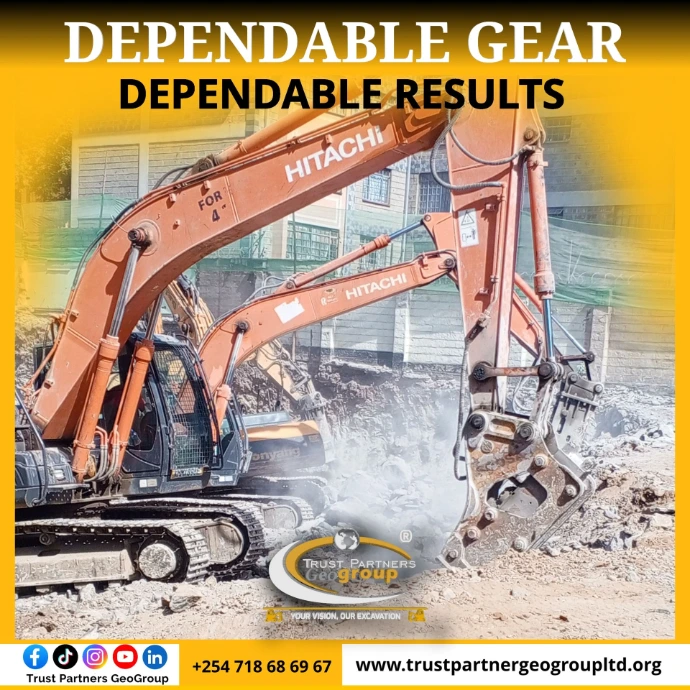TRUST PARTNERS GEOGROUP: 15 years of trusted excavation and heavy equipment rental services across Nairobi, Kiambu, Machakos, and Nakuru counties in Kenya