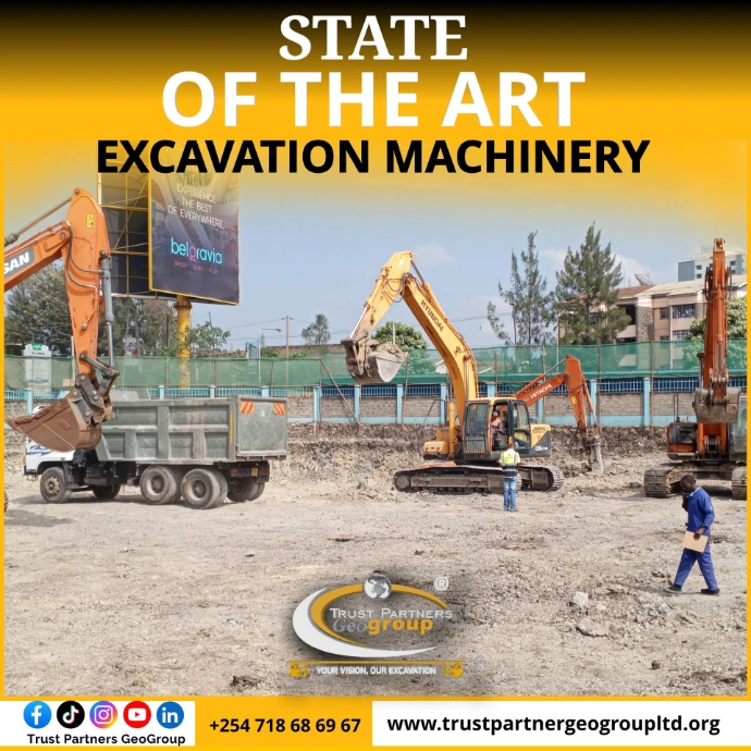 TRUST PARTNERS GEOGROUP: 15 years of trusted excavation and heavy equipment rental services across Nairobi, Kiambu, Machakos, and Nakuru counties in Kenya