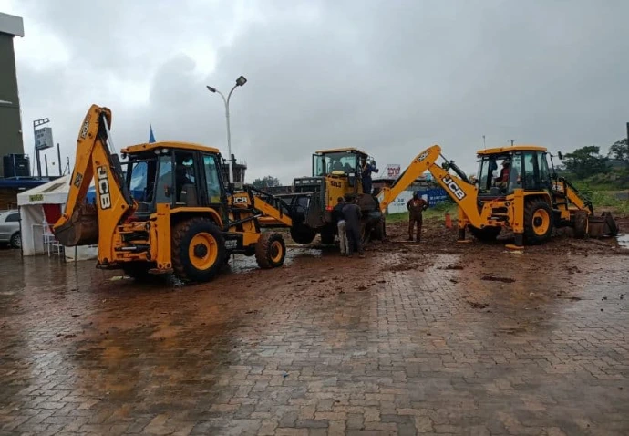 A modern heavy equipment training facility with multiple machines on site, reflecting hands-on learning at Georex