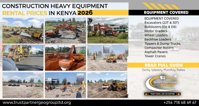 CONSTRUCTION HEAVY EQUIPMENT FOR HIRE RATES IN KENYA 2026